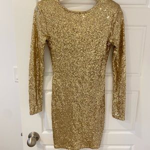 Gold Sequin Dress